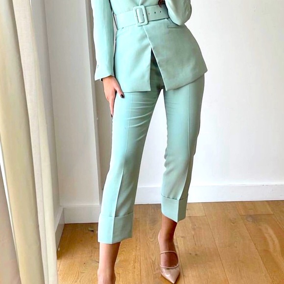 Zara Pants & Jumpsuits Nwt Zara Green Suit Pants Poshmark